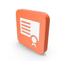Square Orange Certificate Icon PNG & PSD Images