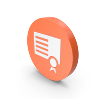 Orange Round Certificate Icon PNG & PSD Images