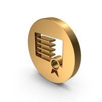 Round Gold Certificate Icon PNG & PSD Images