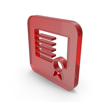 Square Red Glass Certificate Icon PNG & PSD Images