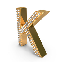 Gold With Diamond Letter K PNG & PSD Images