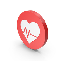 Red Round Heart Rate Icon PNG & PSD Images