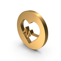 Gold Round Heart Rate Icon PNG & PSD Images