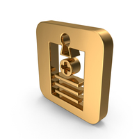Square Gold Medical Record Icon PNG & PSD Images