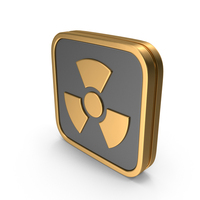 Gold & Black Square Radiation Icon PNG & PSD Images