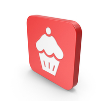 Red & White Square Muffin Icon PNG & PSD Images