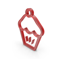 Red Glass Muffin Outline Icon PNG & PSD Images