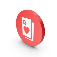Red Round Heart Queen Playing Card Icon PNG & PSD Images
