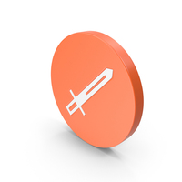 Orange Round Sword Icon PNG & PSD Images