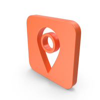 Orange Square Location Pin Icon PNG & PSD Images