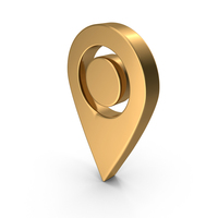 Gold Location Pin Icon PNG & PSD Images