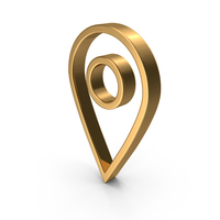Gold Location Pin Icon PNG & PSD Images
