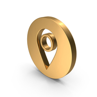 Gold Location Pin Icon PNG & PSD Images