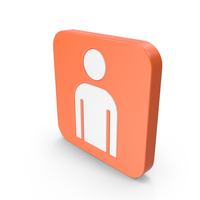 Orange & White Square Man Icon PNG & PSD Images