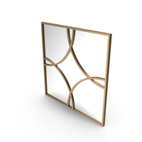 Square Medallion Metal Accent Mirror PNG & PSD Images