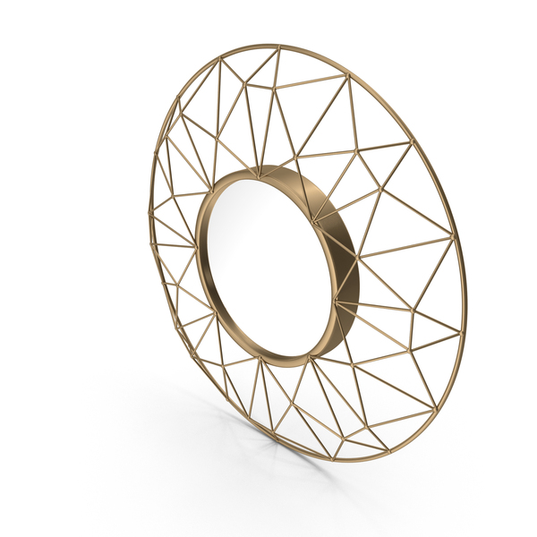 Round Geometric Frame Accent Mirror PNG & PSD Images