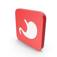 Red & White Square Stomach Icon PNG & PSD Images