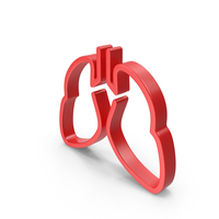 Red Lungs Outline Icon PNG & PSD Images