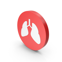 Red & White Round Lungs Icon PNG & PSD Images