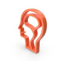 Orange Mind Outline Icon PNG & PSD Images