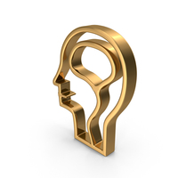Gold Mind Outline Icon PNG & PSD Images