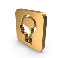 Gold Square Mind Icon PNG & PSD Images