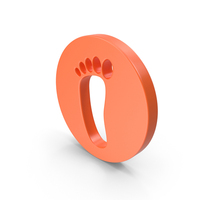 Orange Round Foot Icon PNG & PSD Images