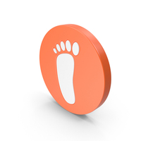 Orange & White Round Foot Icon PNG & PSD Images