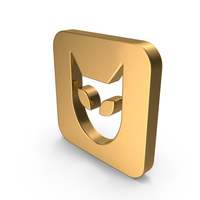 Gold Square Cat Mask Icon PNG & PSD Images