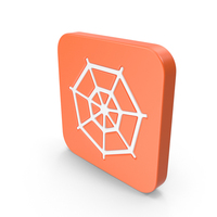 Orange & White Square Spider Web Icon PNG & PSD Images
