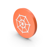 Orange & White Round Spider Web Icon PNG & PSD Images