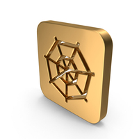 Gold Square Spider Web Icon PNG & PSD Images