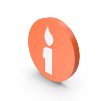 Orange & White Round Candle Icon PNG & PSD Images