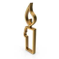 Gold Candle Outline Icon PNG & PSD Images
