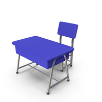 Little Student Desk Blue PNG & PSD Images