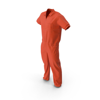 Short Sleeved Prison Overalls Orange PNG & PSD Images