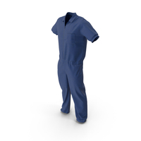 Short Sleeved Prison Overalls Blue PNG & PSD Images