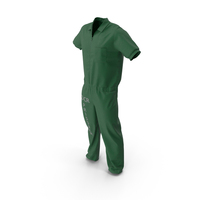 Green Short Sleeved Prison Overalls PNG & PSD Images