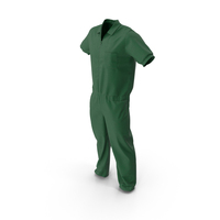 Short Sleeved Prison Overalls Green PNG & PSD Images