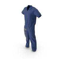 Blue Short Sleeved Prison Overalls PNG & PSD Images