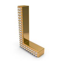 Gold With Diamond Letter L PNG & PSD Images