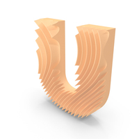 Wavy Shape Letter U PNG & PSD Images