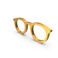 Outline Glasses Icon Gold PNG & PSD Images