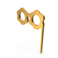 Photo Booth Glass Props For Party Icon Gold PNG & PSD Images