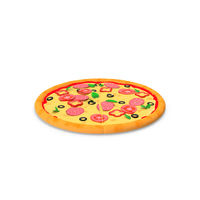 Cartoon Pizza Whole Sliced PNG & PSD Images