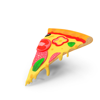 Cartoon Slice of Pepperoni Pizza PNG & PSD Images