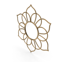 Croslin Round Metal Flower Wall Mirror PNG & PSD Images