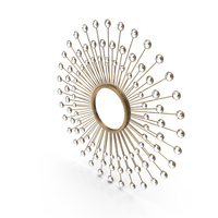 Estrela Modern Sunburst Metal Wall Mirror PNG & PSD Images