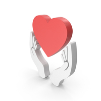 White & Red Heart Care Symbol PNG & PSD Images