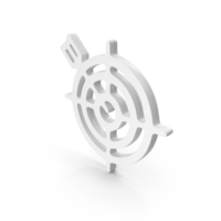 White Target Arrow Symbol PNG & PSD Images